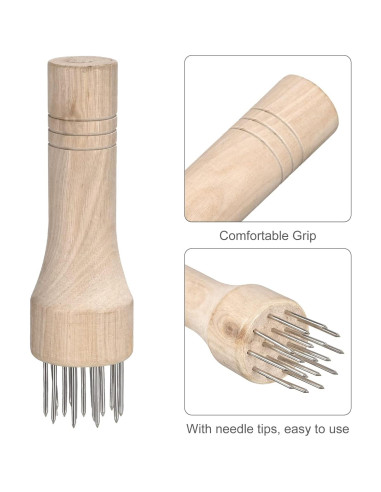 Aplanador de Carne uxcell de Acero Inoxidable 3 Piezas