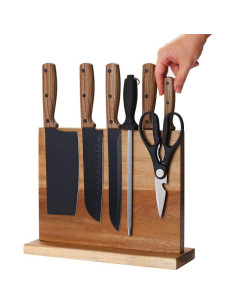 Soporte Magnético para Cuchillos Aomiesen de Madera Acacia 2