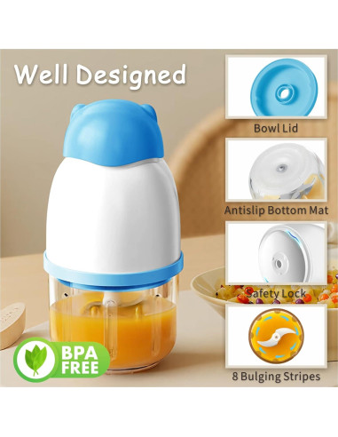 Procesador de Alimentos Inalámbrico SF SUNFUNY 350ml 6 Cuchillas