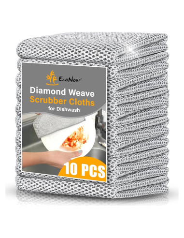 Paquete de 10 Paños de Cocina EcoNour de Alambre Reutilizables