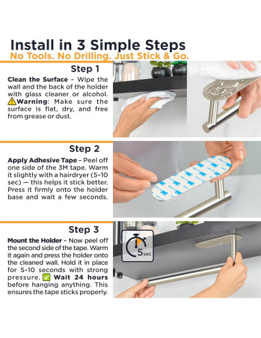 Soporte para Toallas de Papel Deiss PRO - Acero Inoxidable 34.3cm