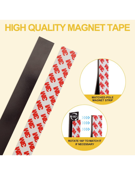 Cinta Magnética Adhesiva CHUNNIAO 16 Piezas 0.5x30.48 cm Cinta Magnética Adhesiva CHUNNIAO 16 Piezas 0.5x30.48 cm