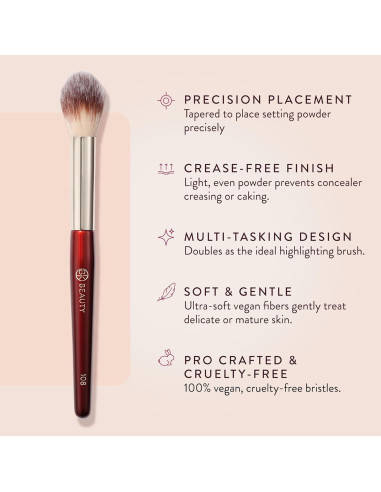 Brocha de Maquillaje en Polvo Precisa BK Beauty 108 - Acabado Sin Pliegues
