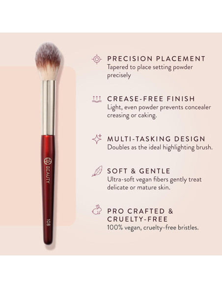 Brocha de Maquillaje en Polvo Precisa BK Beauty 108 - Acabado Sin Pliegues Brocha de Maquillaje en Polvo Precisa BK Beauty 108 - Acabado Sin Pliegues