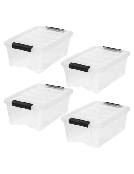 Bins de Almacenamiento IRIS USA 4-Pack 12.3L Apilables Bins de Almacenamiento IRIS USA 4-Pack 12.3L Apilables