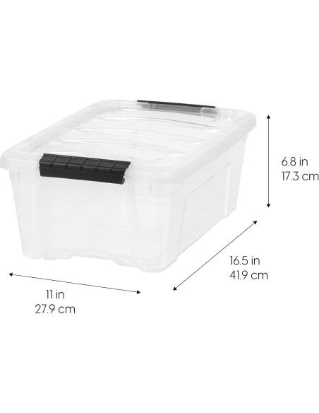 Bins de Almacenamiento IRIS USA 4-Pack 12.3L Apilables Bins de Almacenamiento IRIS USA 4-Pack 12.3L Apilables