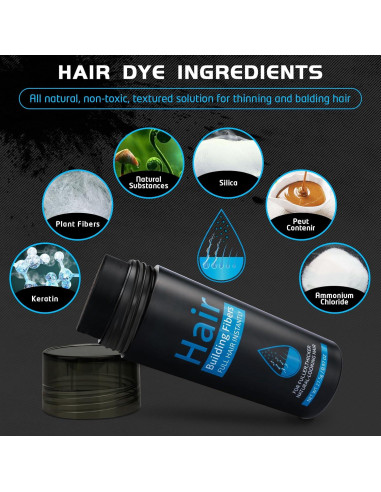 Fibras para el Cabello Aliver 27.5g - Relleno Instantáneo Negro