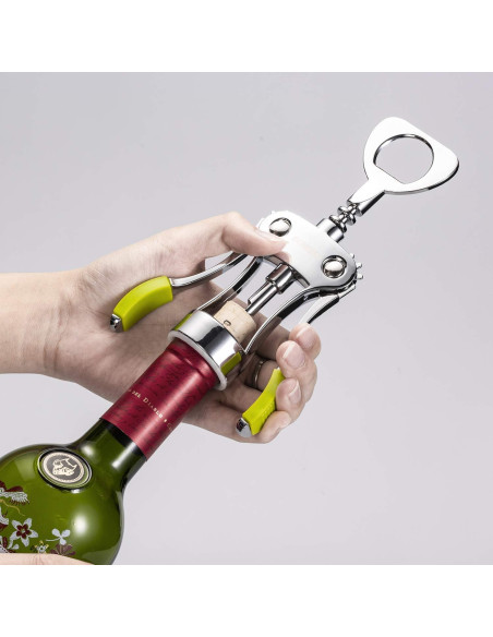 Abridor de Vino Beneno K1O3 Sacacorchos de Ala Verde Abridor de Vino Beneno K1O3 Sacacorchos de Ala Verde