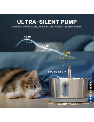 Fuente de Agua Automática para Gatos HAJXM 4L con App