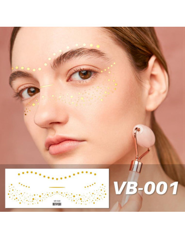 10 Pcs Tatuajes Temporales de Pecas Brillantes Doradas Namrec