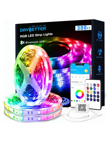 Tiras de Led RGB DAYBETTER 91,44 m con Control App Tiras de Led RGB DAYBETTER 91,44 m con Control App