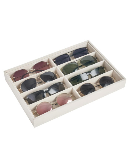 Organizador de Gafas Mkono Terciopelo Beige 8 Compartimentos Organizador de Gafas Mkono Terciopelo Beige 8 Compartimentos