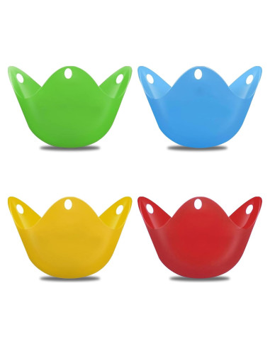 Paquete de 4 pocillos de silicona Qiifaiikooii para huevos