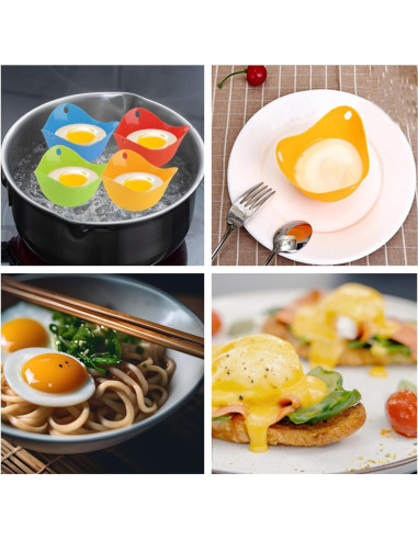 Paquete de 4 pocillos de silicona Qiifaiikooii para huevos