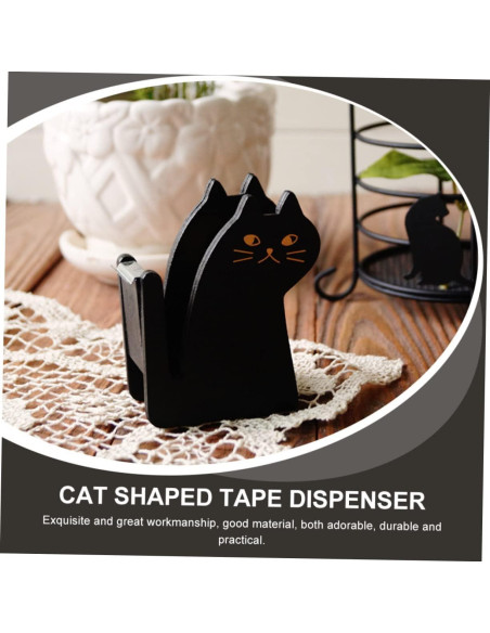 Dispensador de Cinta de Gato STOBOK - Cortador Vintage de Madera Dispensador de Cinta de Gato STOBOK - Cortador Vintage de Madera