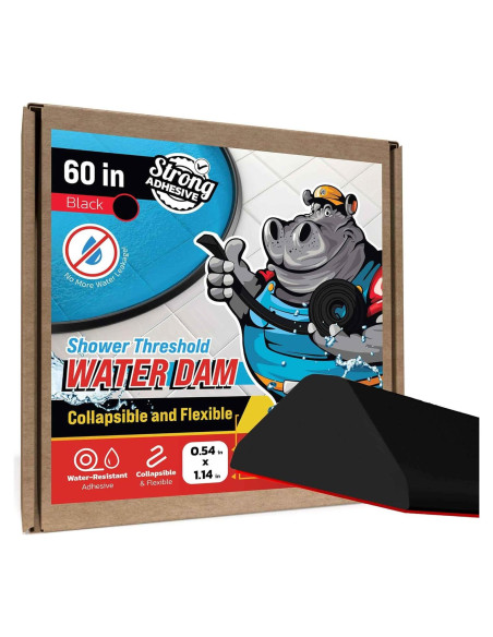 Barrera de Agua para Ducha Hippo Dam 60" Triangular Negra Barrera de Agua para Ducha Hippo Dam 60" Triangular Negra