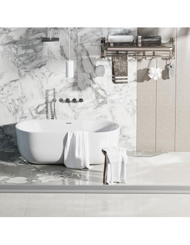 Umbral de Ducha Raycity 2.5m Gris, Barrera de Agua Colapsable