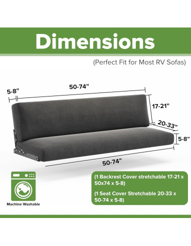 Cubiertas de Sofá Hudson Comfort RV 2 Piezas Gris Oscuro