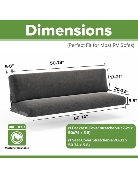 Cubiertas de Sofá Hudson Comfort RV 2 Piezas Gris Oscuro Cubiertas de Sofá Hudson Comfort RV 2 Piezas Gris Oscuro