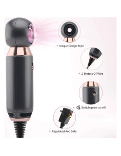 Secador de Pelo Profesional Wenzhou 800W Compacto Gris 2