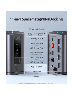 Baseus Estación de Acoplamiento 11 en 1 + Cargador USB C 140W 2