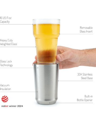 Vaso Aislado al Vacío Elevated Craft 473 ml Acero Inoxidable