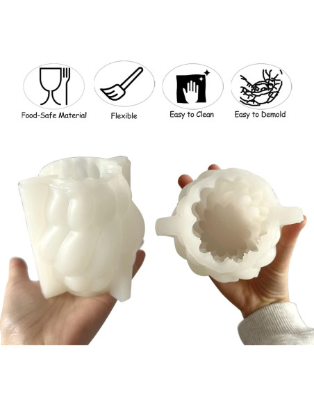 Molde de Vela 3D Silicona Metulip Geométrico 9.4x8.4cm Molde de Vela 3D Silicona Metulip Geométrico 9.4x8.4cm