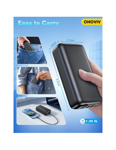 Cargador Portátil 50000mAh OHOVIV Carga Rápida USB-C Negro