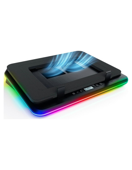 KLIM Turbofrost Enfriador de Laptop hasta 43.18 cm - 4 Ventiladores RGB KLIM Turbofrost Enfriador de Laptop hasta 43.18 cm - 4 Ventiladores RGB