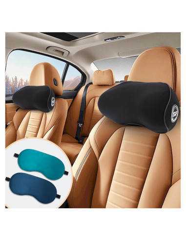 Almohadas para Reposacabezas de Coche SPRFUFLY - Espuma Viscoelástica 100% - Paquete de 2