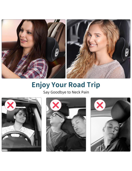 Almohadas para Reposacabezas de Coche SPRFUFLY - Espuma Viscoelástica 100% - Paquete de 2 Almohadas para Reposacabezas de Coche SPRFUFLY - Espuma Viscoelástica 100% - Paquete de 2