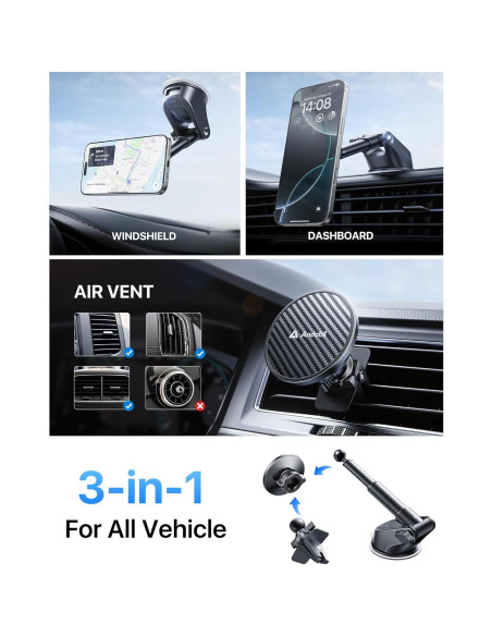 Soporte Magnético 3 en 1 Andobil para Teléfono de Coche Soporte Magnético 3 en 1 Andobil para Teléfono de Coche