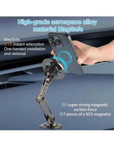 Soporte para Teléfono de Coche UTEBIT Magsafe Ajustable 360