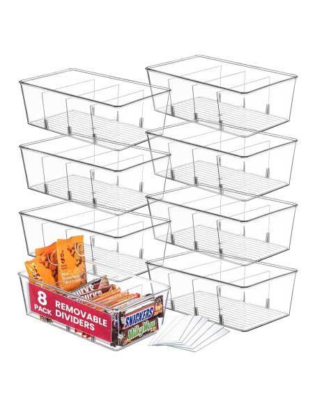 Organizadores Transparentes Oizeir Paquete de 8 - Almacenamiento para Cocina y Despensa Organizadores Transparentes Oizeir Paquete de 8 - Almacenamiento para Cocina y Despensa