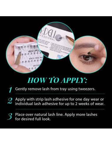 Pestañas Individuales Ardell Soft Touch Negras Medias Sin Nudos