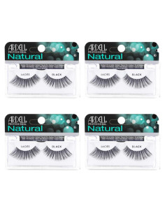Pestañas Postizas Ardell Lacies Negro - 4 Paquetes Reutilizables