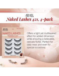 Pestañas Postizas Ardell Naked 421 - 4 Pares, Larga Duración 2