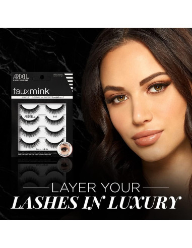 Pestañas Postizas Ardell Faux Mink 815 - 4 Pares Ultra Suaves