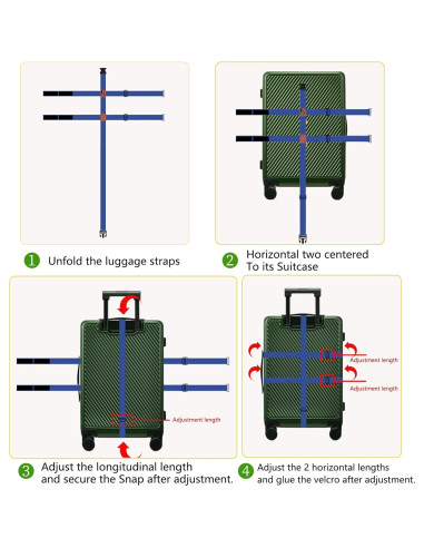 Correas de Equipaje Doble Cruz Linpr - Nylon Azul 3000 kg