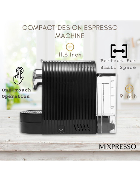 Cafetera Espresso Mixpresso Negra Compacta 1400W 1 Taza 27oz Cafetera Espresso Mixpresso Negra Compacta 1400W 1 Taza 27oz