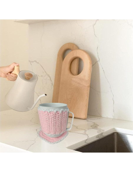 Juego de Funda y Posavasos Corazón Wuryuema para Taza 10 oz Juego de Funda y Posavasos Corazón Wuryuema para Taza 10 oz