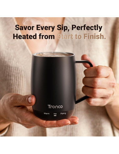 Taza Inteligente Tronco 14 oz Control Temperatura Negro