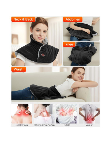 Almohadilla Térmica Portátil FERNIDA para Cuello y Espalda Negra