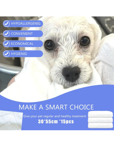 Toallas desechables para mascotas CHANHOO 15 PCS 30x55 cm