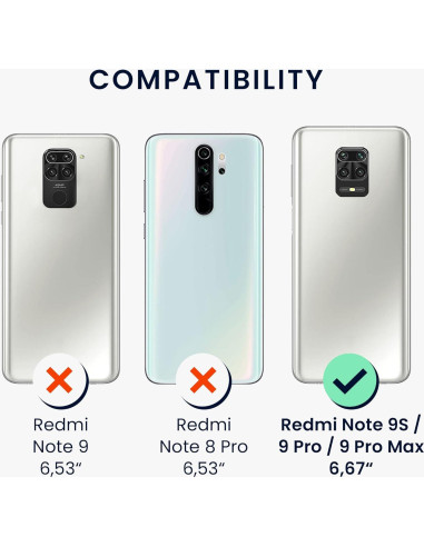 Funda TPU kwmobile para Xiaomi Redmi Note 9S/9 Pro - Negro Mate