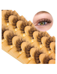 Pestañas Postizas Marrones Mavphnee D Curl Wispy 16x9cm