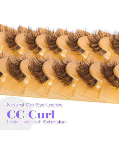 Pestañas Postizas Marrones Mavphnee D Curl Wispy 16x9cm