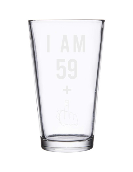 Vaso de Cerveza Gelid 16 oz 59 + Un Dedo Medio Cumpleaños 60 Vaso de Cerveza Gelid 16 oz 59 + Un Dedo Medio Cumpleaños 60