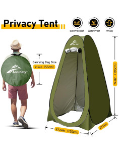 Inodoro Portátil Ann Katy XL con Carpa Privacidad Camping 2