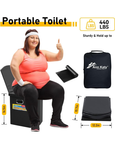 Inodoro Portátil Ann Katy XL con Carpa Privacidad Camping